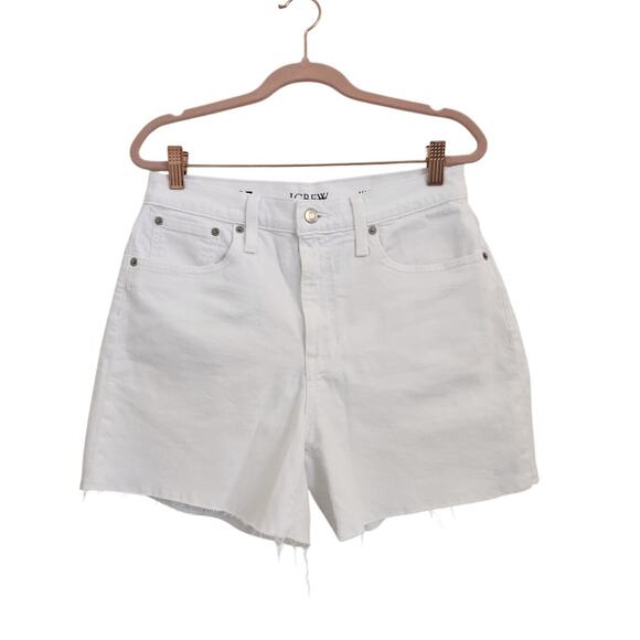 NWOT J. Crew High Waisted Raw Hemline Denim Shorts White 27 - Picture 1 of 4
